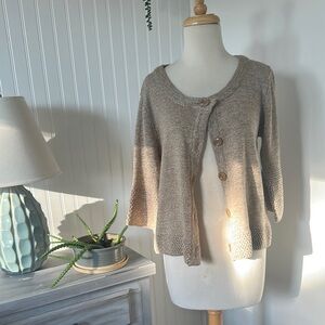 Elegant Beige Button-Up Cardigan